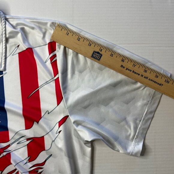 Obnoxious Golf L Polo Shirt Patriotic American Flag Performance OG of Loud Golf - Picture 7 of 10